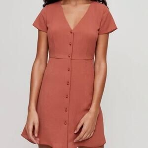 Aritzia Wilfred Nazaire Fit and Flare Button Down Dress Moroccan Spice Size 4